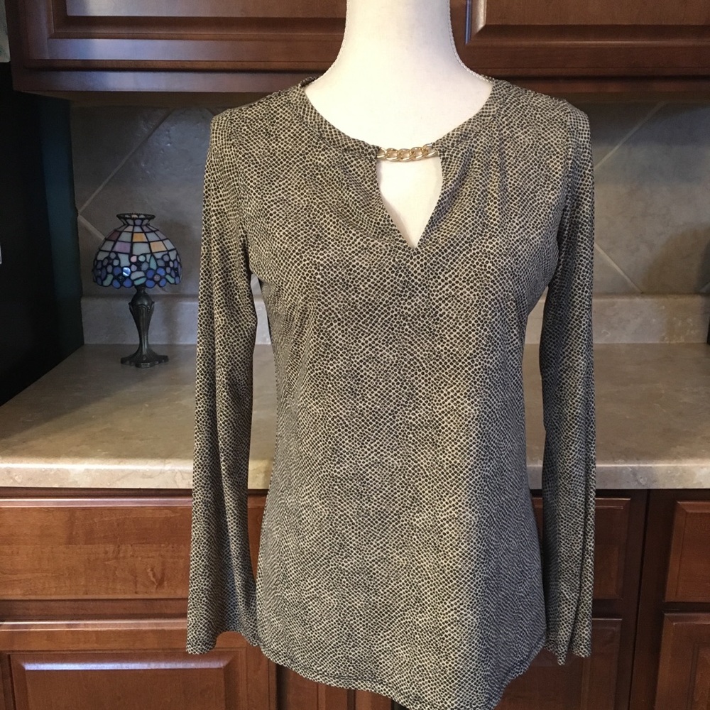 Michael Kors leopard print long sleeve blouse